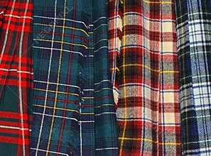 Tartan kilts have colorful designs