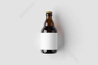 Steinie beer bottle mockup with blank label