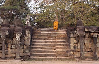 Buddhist Monk at the Terrace of the Elephants