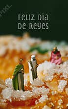 Text happy epiphany day in spanish and the magi