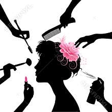 Woman in a beauty salon.