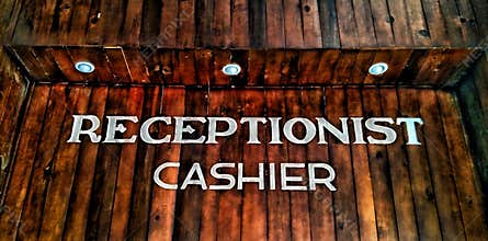 Receptionist cashier the place of payment horor