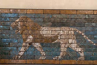 Lion Darius king of Persia palace bas relief