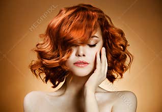 Beauty Portrait. Curly Hair