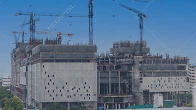 Construction site progress start to finish complete long term timelapse, Time lapse