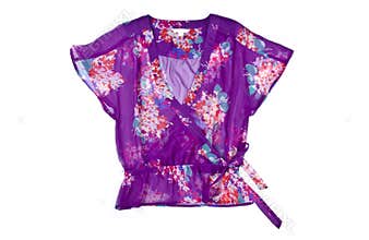 Floral Chiffon Blouse Isolated on White