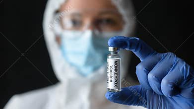 Monkeypox vaccine in doctors hand