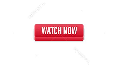 Watch now button in flat style on white background. Isolated Motion graphics . Flat Motion graphics 4k