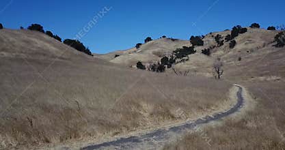 Stunning aerial footage of vast majestic mountain ranges covered with lush green trees, plants and grass and dry brush