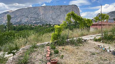 Harmankoy village with its natural beauties on the border of Harmankaya canyon in Bilecik,Turkey