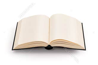 Blank open book - clipping path
