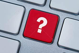 Question mark at the computer key