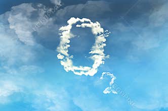 Oxygen cloud on blue sky