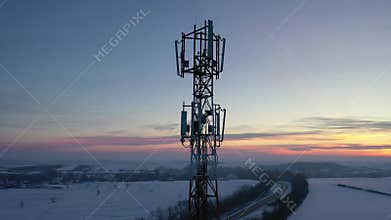 Telecommunication tower of 4G and 5G cellular