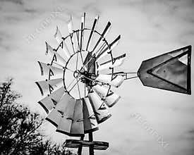 Vintage Windmill, Monochrome, Power and Energy