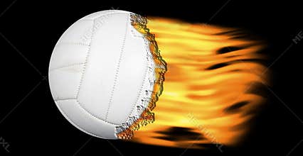 Volleyball on fire
