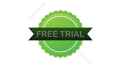 Free trial. Product advertising. Web design. Symbol, sign. stock illustration.