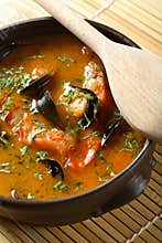 Fish soup with seafood