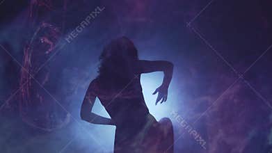 silhouette woman tranquility dance performance