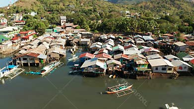 Fishermen houses on the water, Philippines, Palawan