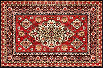 Old Red Persian Carpet Texture, abstract ornament
