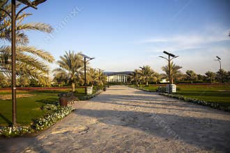 Glasshouse in Quranic park in Dubai. UAE. Outdoors