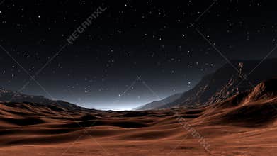 Mars - the red planet, night sky star time lapse