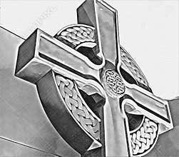 Celtic Cross, Illustration from photo, lower angle