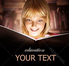 Kid reading the Book