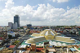 Psar thmei central market in phnom penh cambodia
