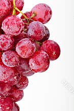 A bunch of red grapes.