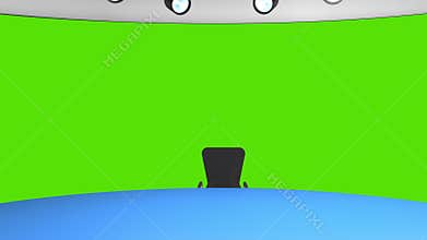 Tv studio. News room. Blye and red background. General and close-up shot. News Studio. Studio Background. Newsroom