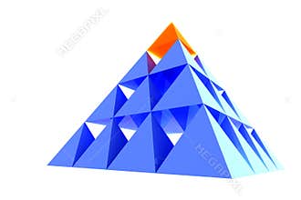 Abstract pyramid with orange