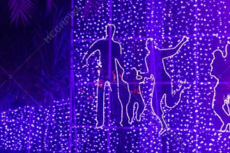 Dubai,UAE - 05.11.2021 - Illuminated installations at Dubai garden glow. Outdoors