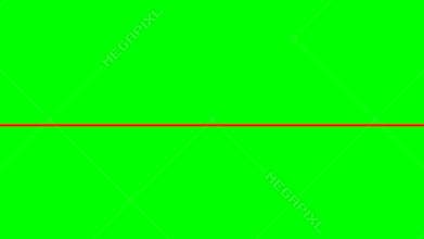 Audio, music sound waves animation. Loop red glow line, rhythmic. Transparent green screen background. Frequency, high low