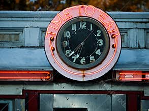 Time To Eat diner neon clock