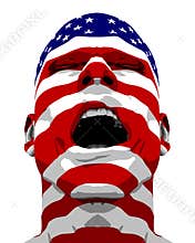 USA Flag Man Yelling