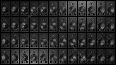 Stack of audio speakers