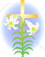 Easter Lily and Cross/eps