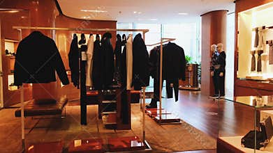 Louis Vuitton brand store interior, luxury fashion shopping experience
