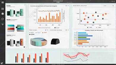 Statistics business sales app software with financial charts