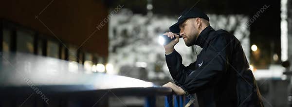 Security Guard Man At Night