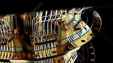 close-up on a quantum computer