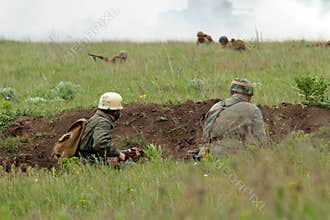 German soldiers of WW2 at combat
