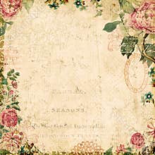 Vintage style botanical floral framed background