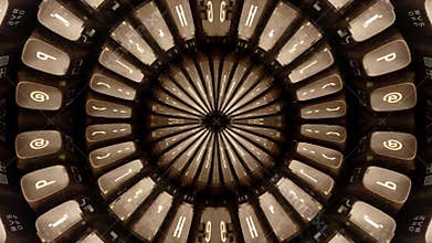 Spherical pattern of vintage keyboard