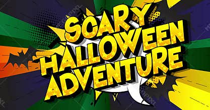 Scary Halloween Adventure. Spooky holiday motion poster.