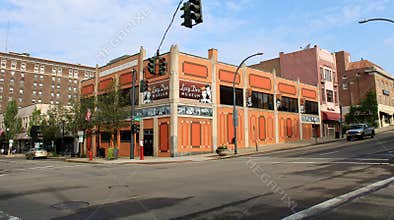 Exterior of the Lucy Desi Museum, exhibits depicting the life of `I love lucy` scenes in her hometown, Jamestown, NY, summer, 2021