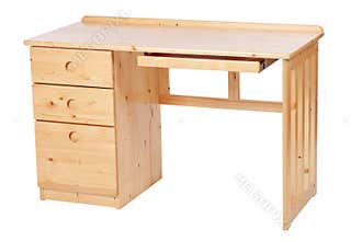 Study desk over white, with clipping path