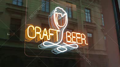 craft beer neon sign showcase window marketing